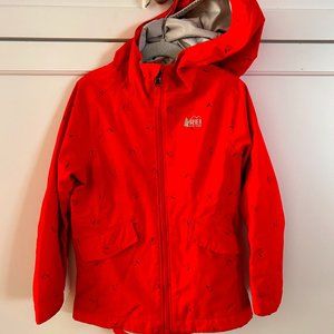 REI Co-op, Drizzler Rain Jacket, FLASH PINK ELEMENTS, XXS (4-5) Kids, Girls'